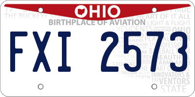 OH license plate FXI2573