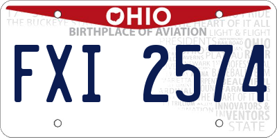 OH license plate FXI2574