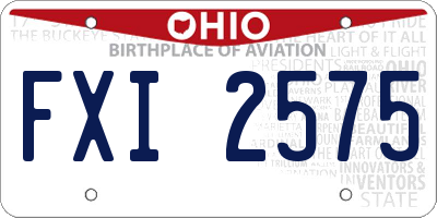 OH license plate FXI2575