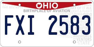 OH license plate FXI2583