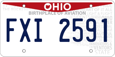 OH license plate FXI2591