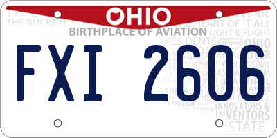 OH license plate FXI2606