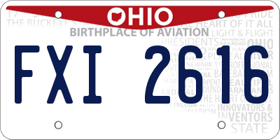 OH license plate FXI2616