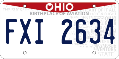 OH license plate FXI2634