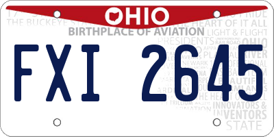 OH license plate FXI2645