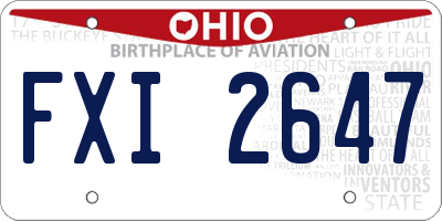 OH license plate FXI2647