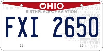 OH license plate FXI2650