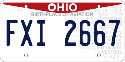 OH license plate FXI2667