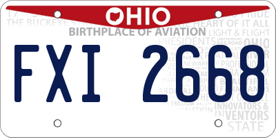 OH license plate FXI2668