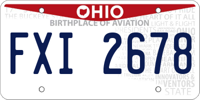 OH license plate FXI2678