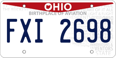 OH license plate FXI2698