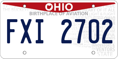 OH license plate FXI2702