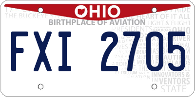 OH license plate FXI2705
