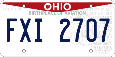 OH license plate FXI2707