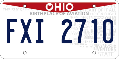 OH license plate FXI2710