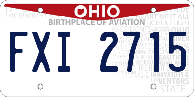 OH license plate FXI2715