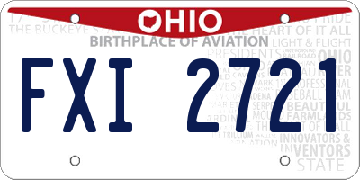 OH license plate FXI2721