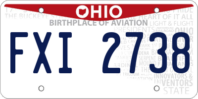 OH license plate FXI2738