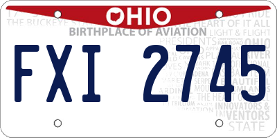 OH license plate FXI2745