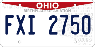OH license plate FXI2750