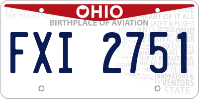 OH license plate FXI2751