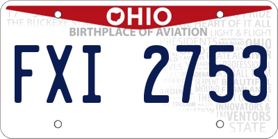 OH license plate FXI2753