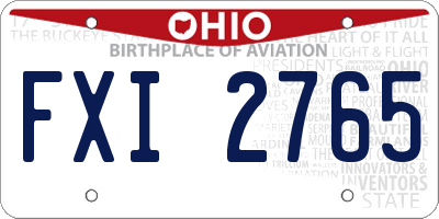 OH license plate FXI2765