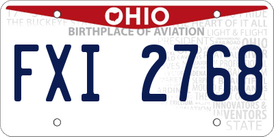 OH license plate FXI2768