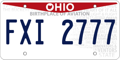 OH license plate FXI2777