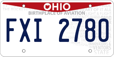 OH license plate FXI2780