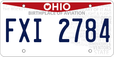 OH license plate FXI2784