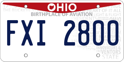 OH license plate FXI2800