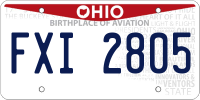 OH license plate FXI2805