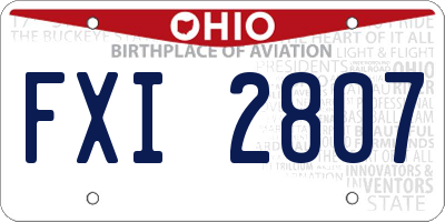 OH license plate FXI2807