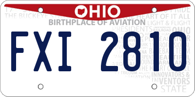 OH license plate FXI2810