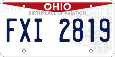 OH license plate FXI2819