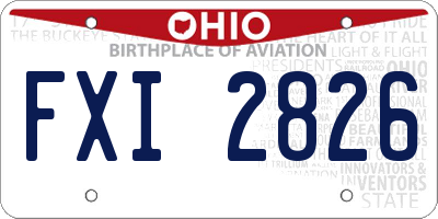 OH license plate FXI2826