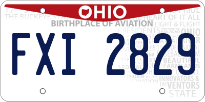 OH license plate FXI2829