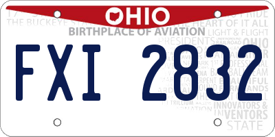 OH license plate FXI2832