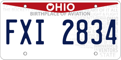 OH license plate FXI2834