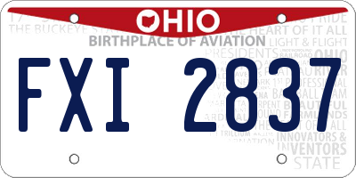 OH license plate FXI2837