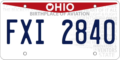 OH license plate FXI2840