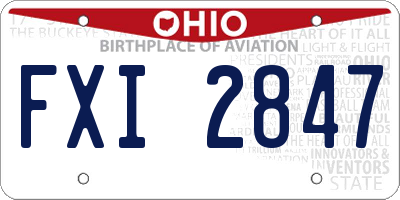 OH license plate FXI2847