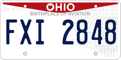 OH license plate FXI2848