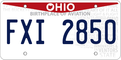 OH license plate FXI2850