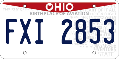 OH license plate FXI2853