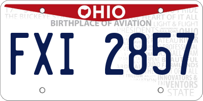 OH license plate FXI2857