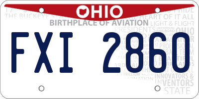 OH license plate FXI2860
