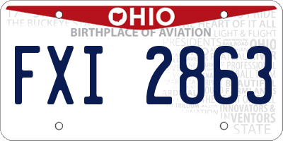 OH license plate FXI2863