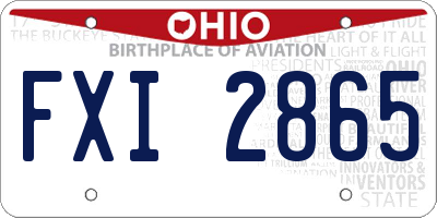 OH license plate FXI2865